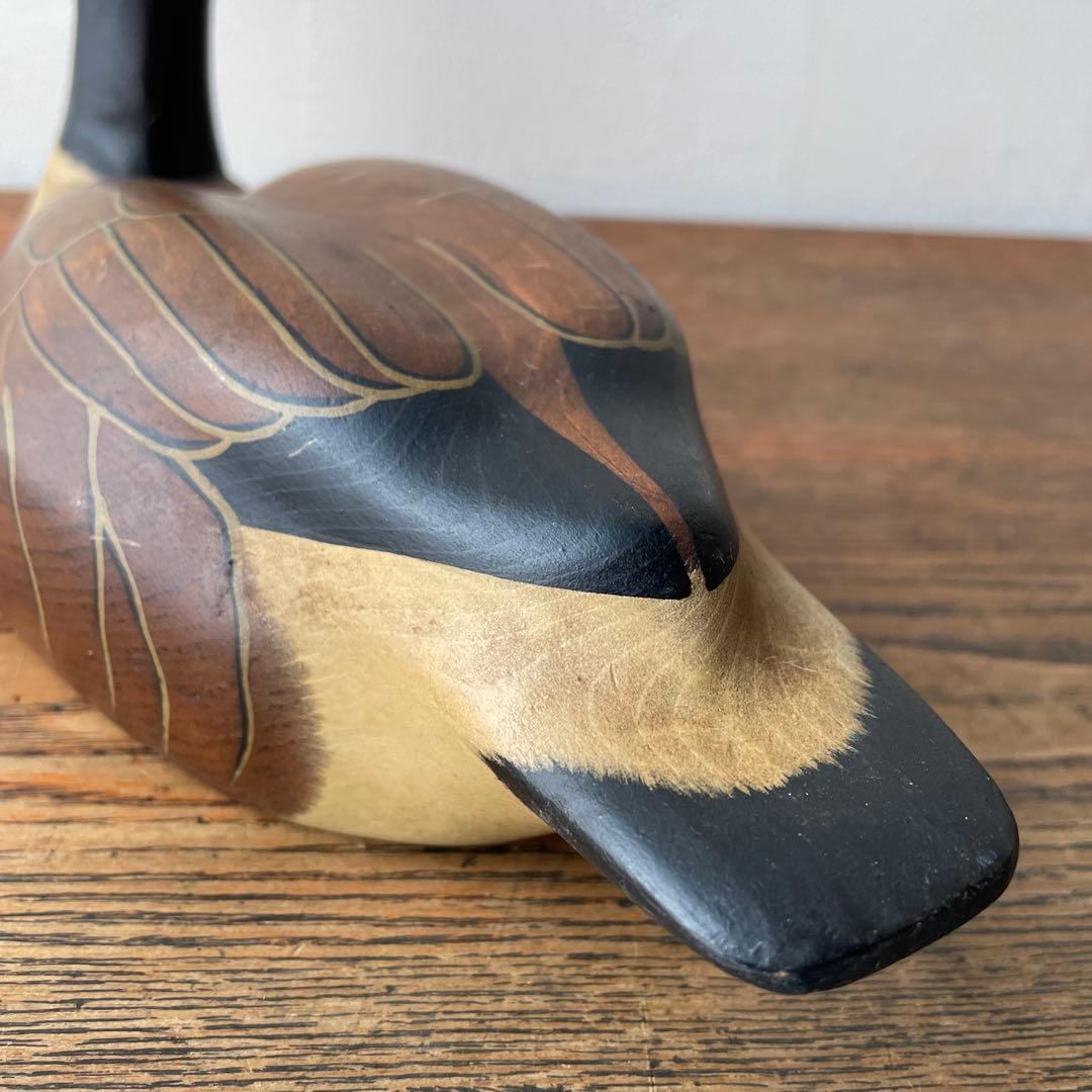 カナダグース USA メイン州 木製 デコイ 1984年製 バードオブジェ 鴈