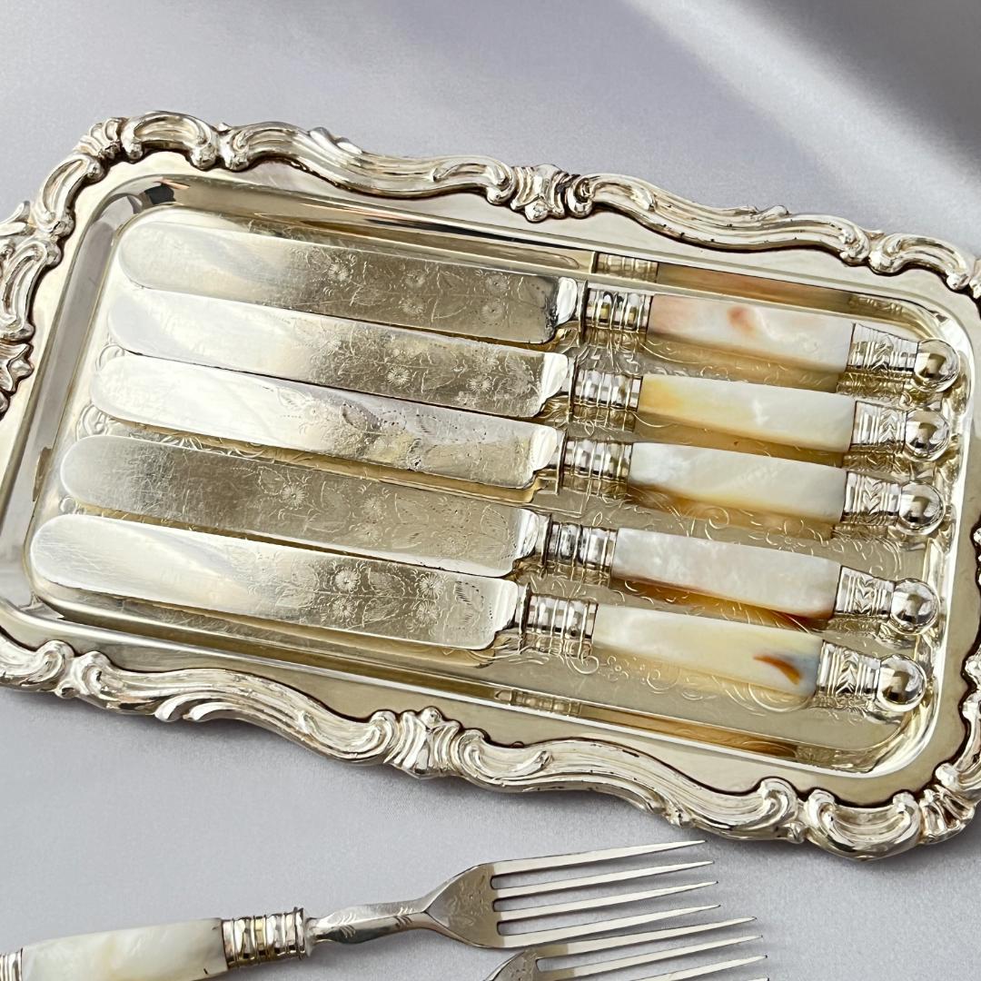 【英国】【白蝶貝】パストリーセット10本 マザーオブパール Victorian