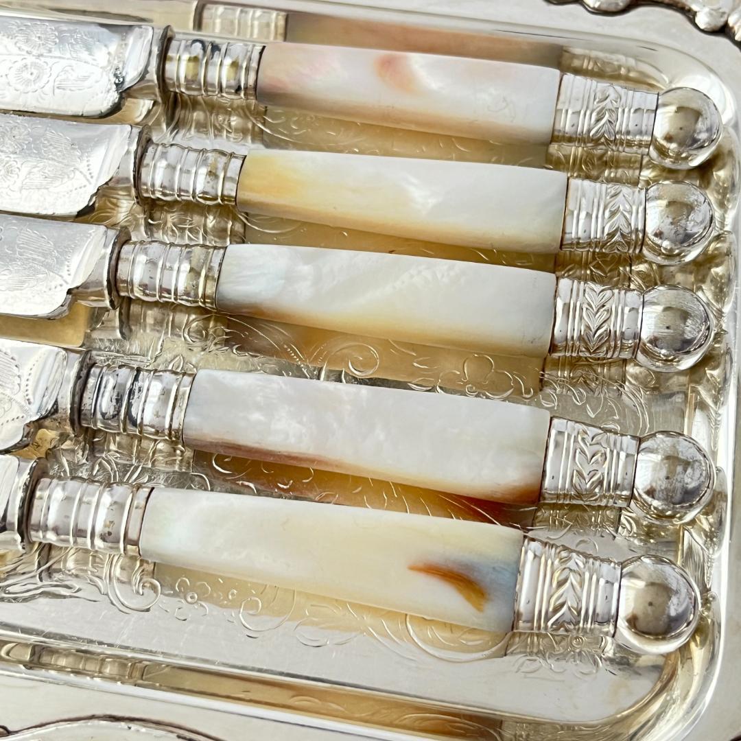 【英国】【白蝶貝】パストリーセット10本 マザーオブパール Victorian