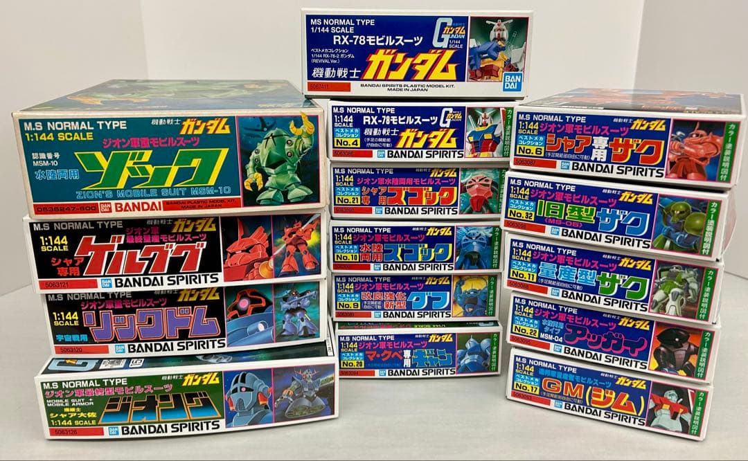 【新品】ガンダム 1/144 旧キットM.S 14種＋ガンダム リバイバル