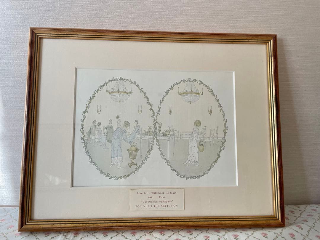 ウィルビーク　ルメール　絵本挿絵の額装品　アンティーク　初版