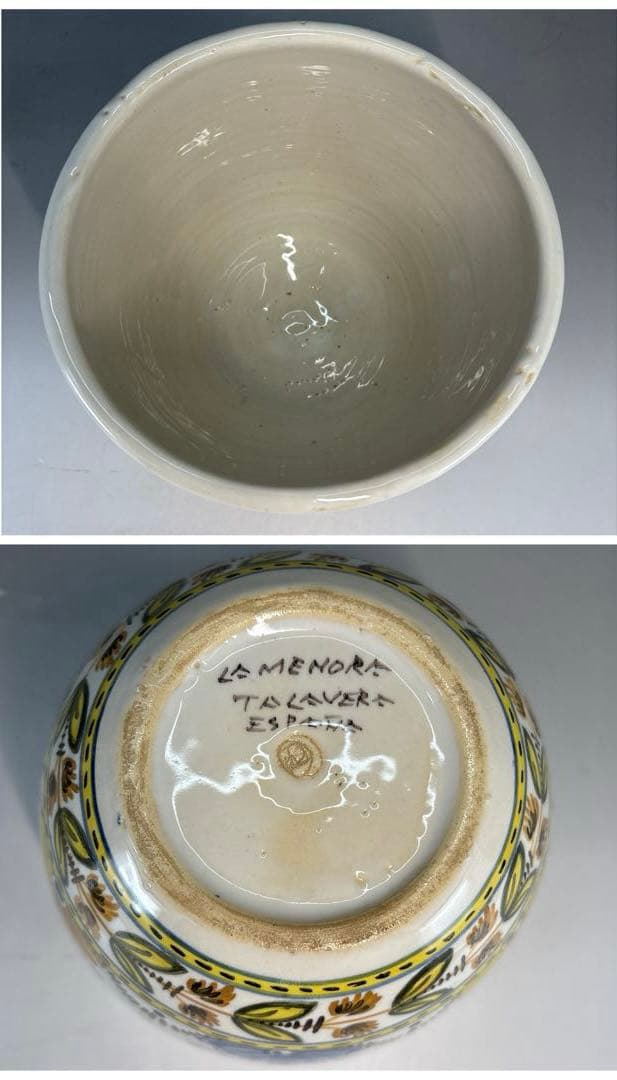 【中古品】スペイン•タラベラ色絵皆具　堀内宗完書付