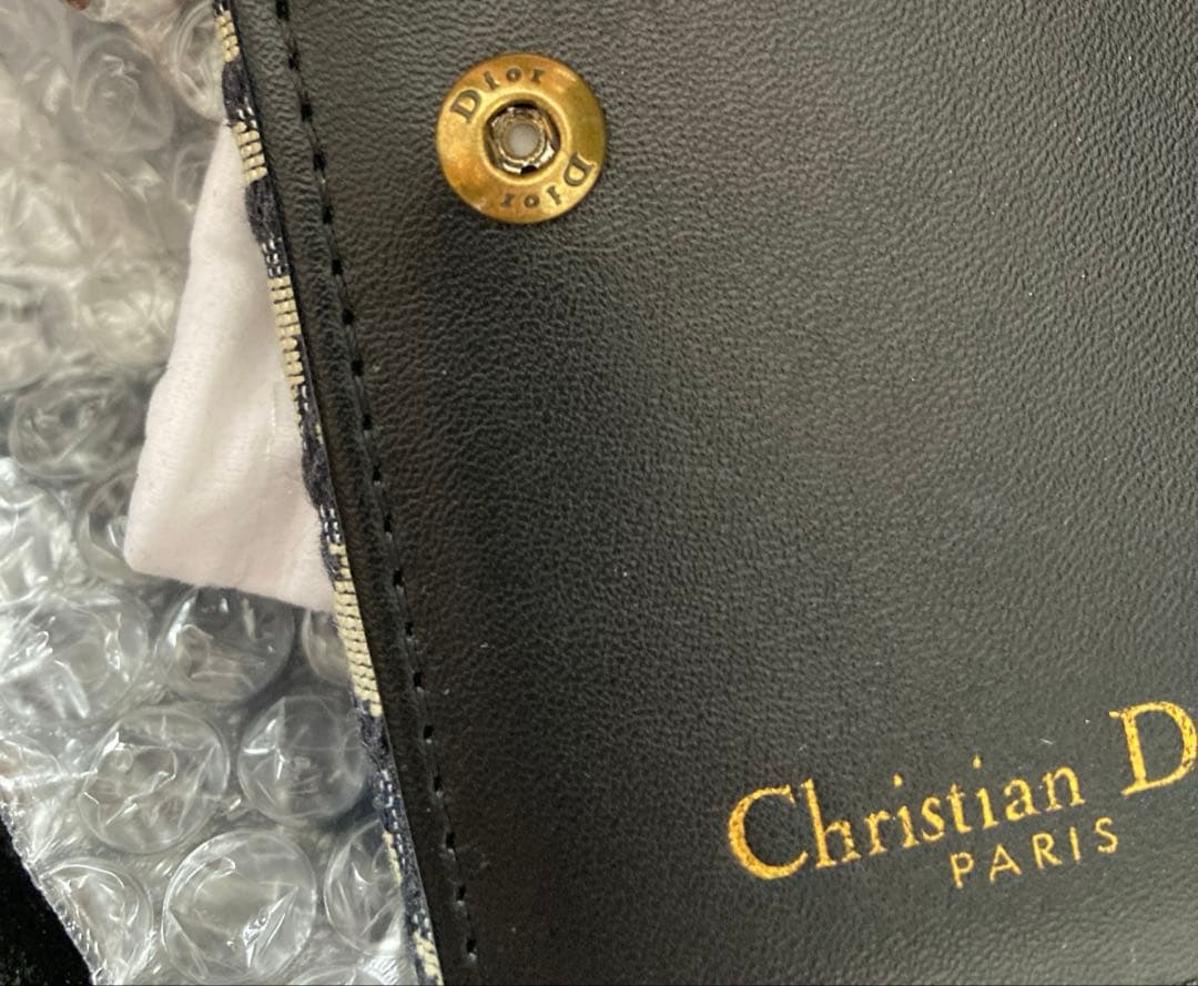 極美品箱付き/DIOR /ミニバイフォールドウォレット オブリークジャガード