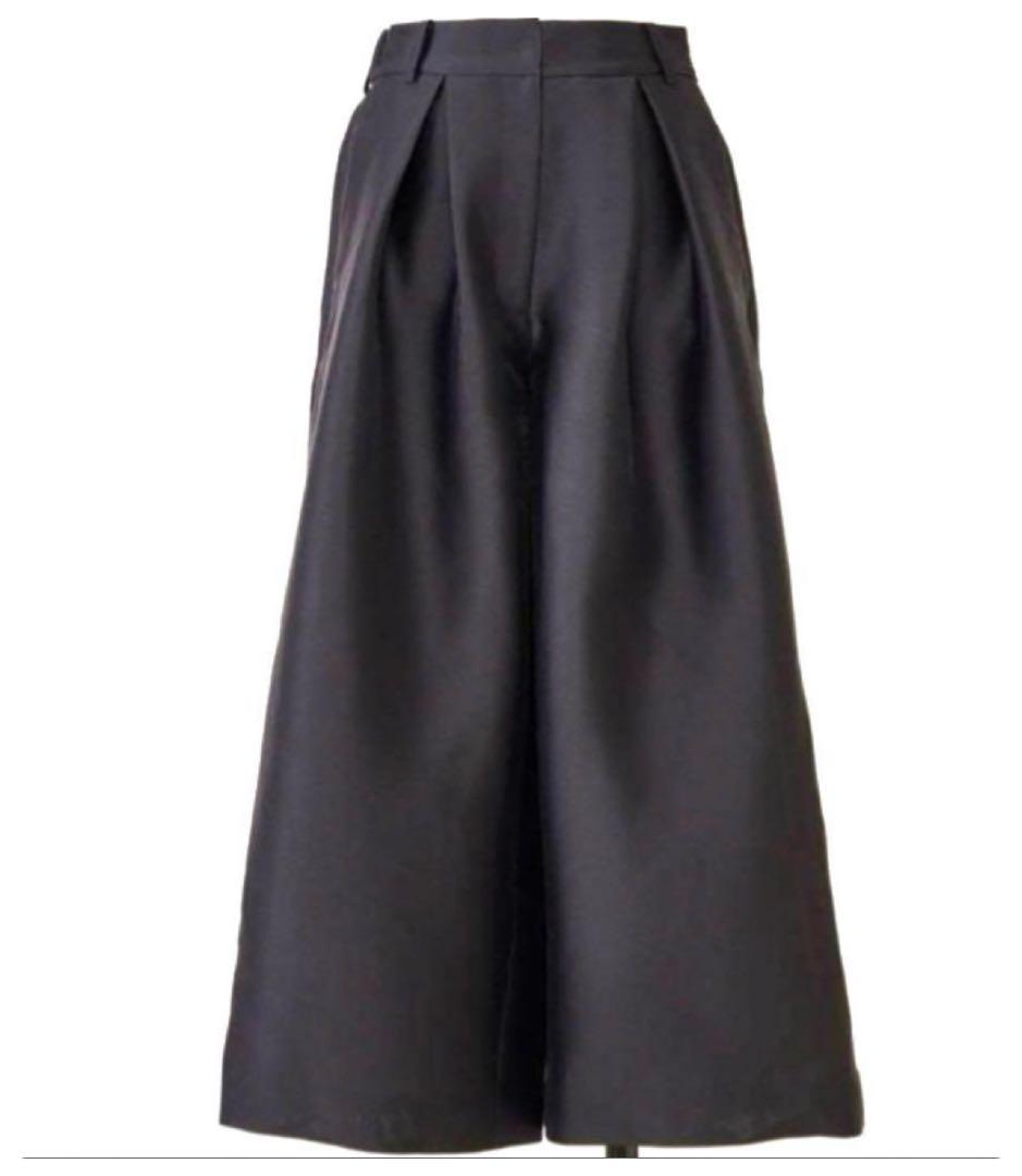 Heve ガウチョパンツ 黒 ウエストゴム