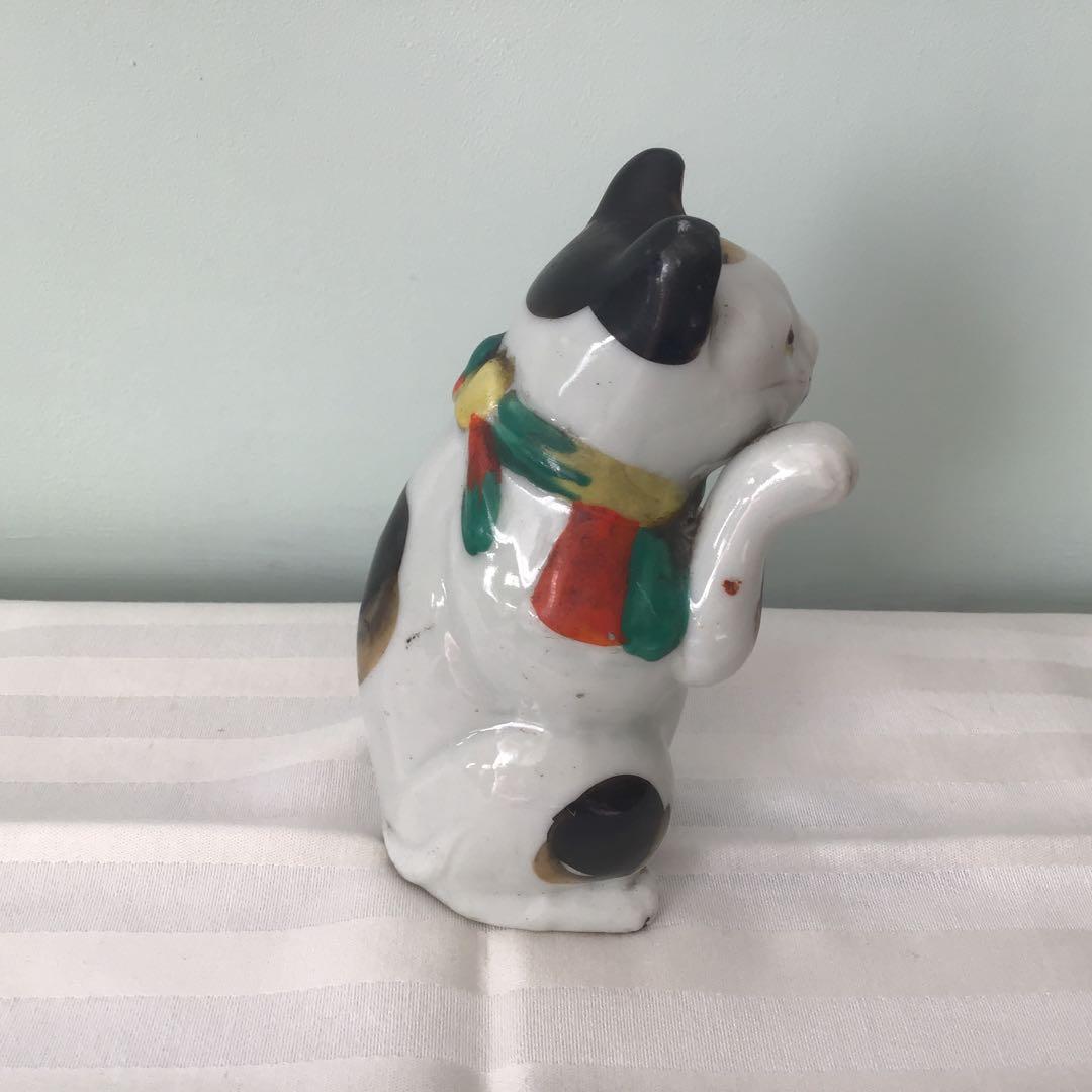 骨董　陶器製　招き猫