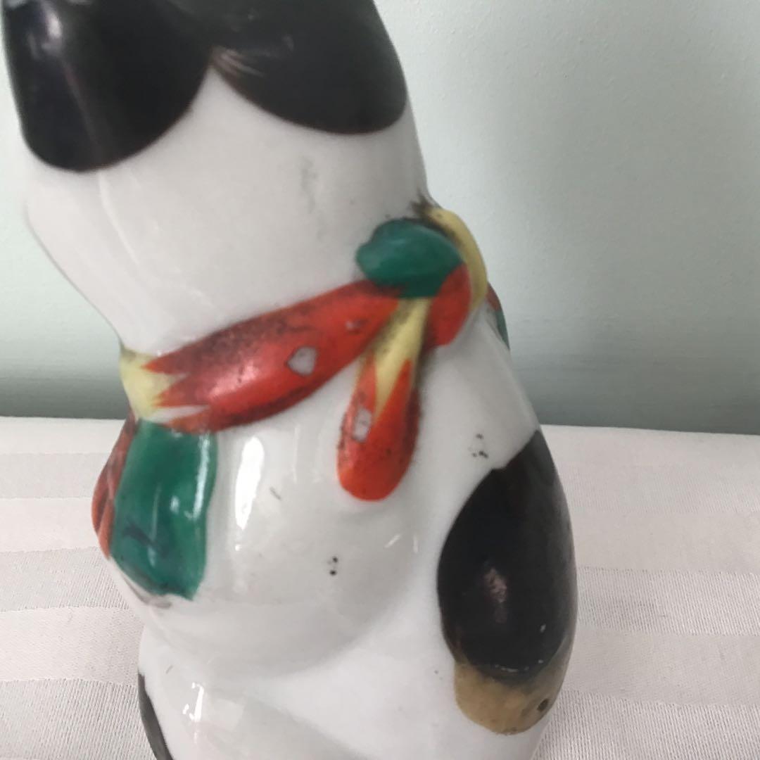 骨董　陶器製　招き猫
