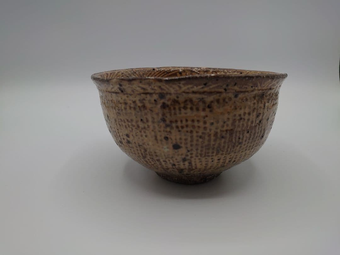 吉田明(物故)作 三島手抹茶茶碗／共箱
