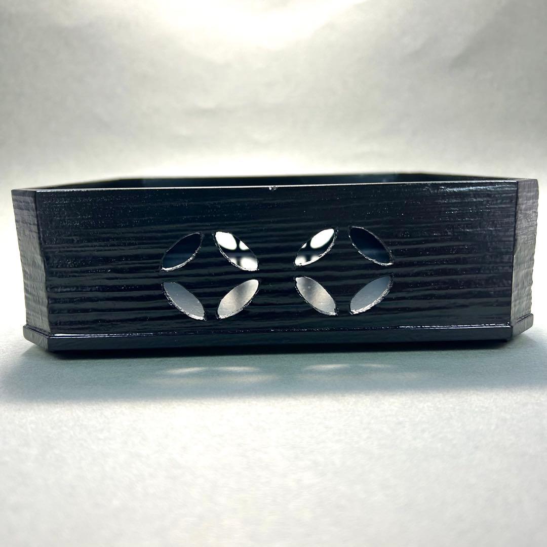 縁高　五段　『一閑塗　七宝四方透かし』　漆器　重箱　菓子器　茶道具　茶道　工芸品