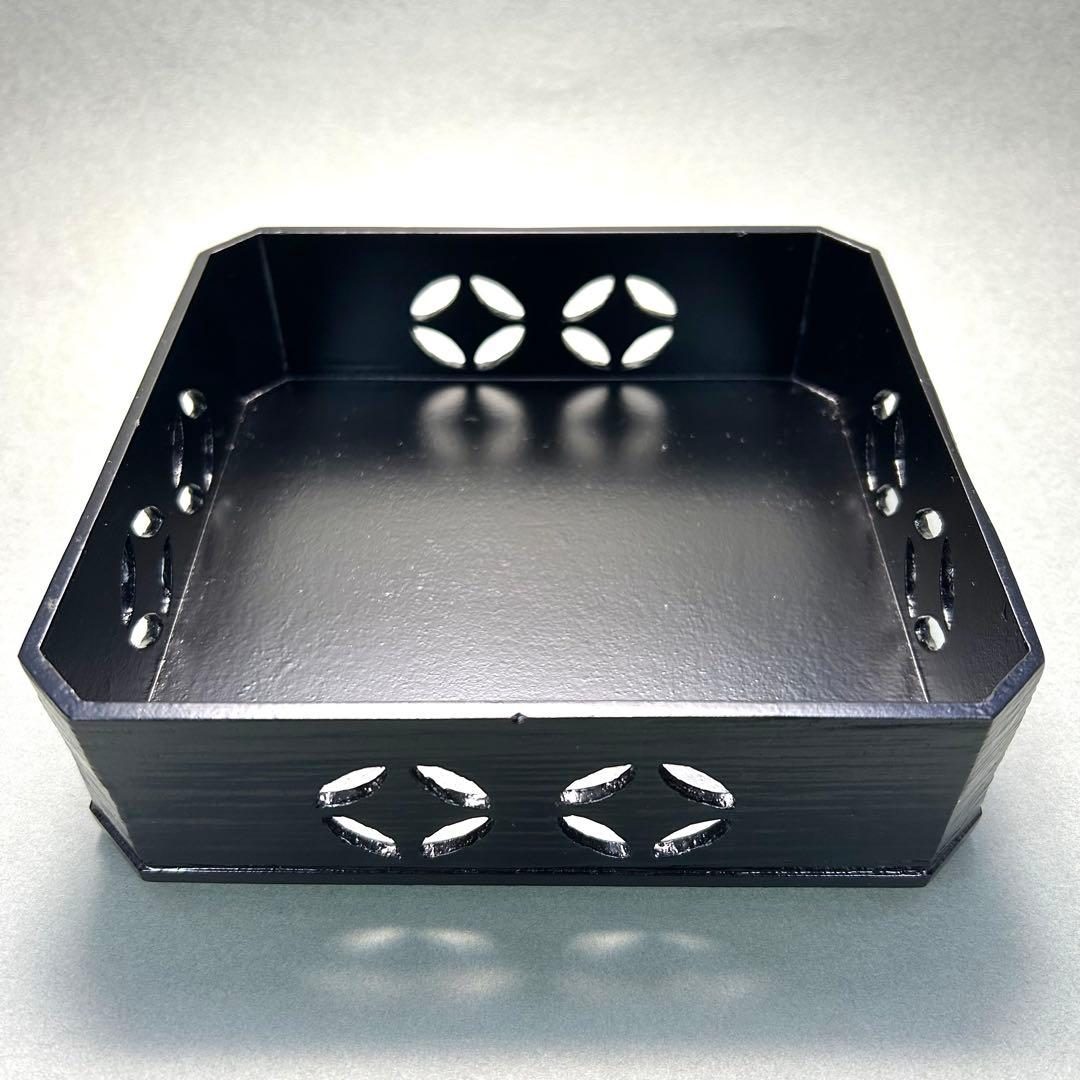 縁高　五段　『一閑塗　七宝四方透かし』　漆器　重箱　菓子器　茶道具　茶道　工芸品