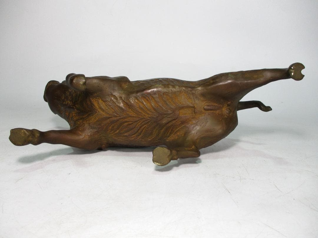 ブロンズ像 鋳銅 猪像 雅車 作 無病息災 子孫繁栄 縁起物 置物 いのしし