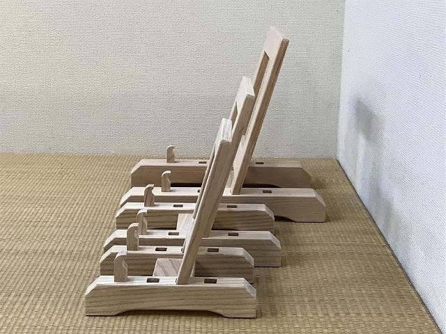 値下げ！【送料無料】木製皿立て3点 高さ26.5/21.5/19.5(cm)