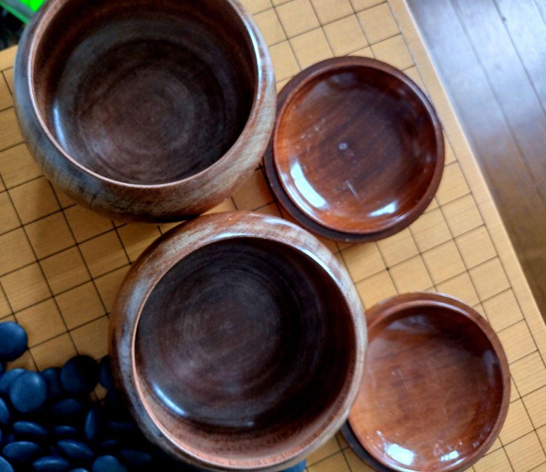 蛤碁石、碁笥セット白石 180個 黒石181個