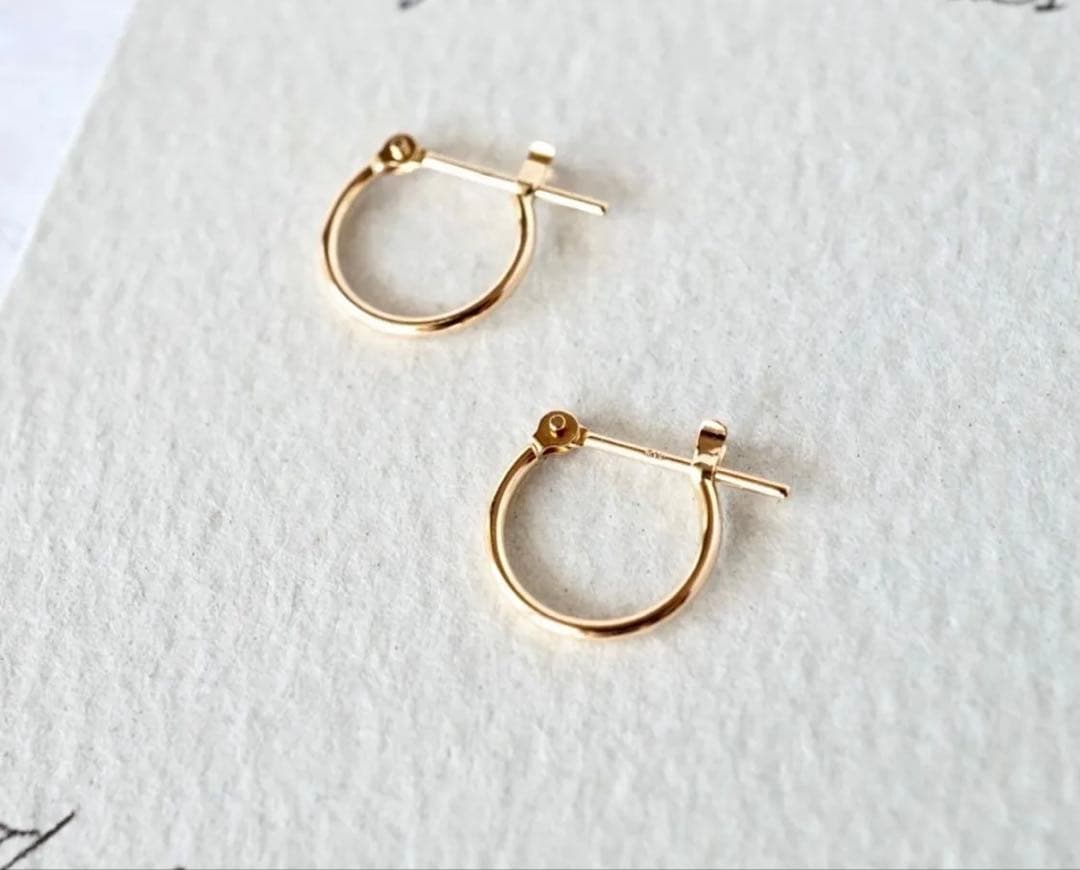 K10 10金 ゴールド極小 シンプル フープピアス