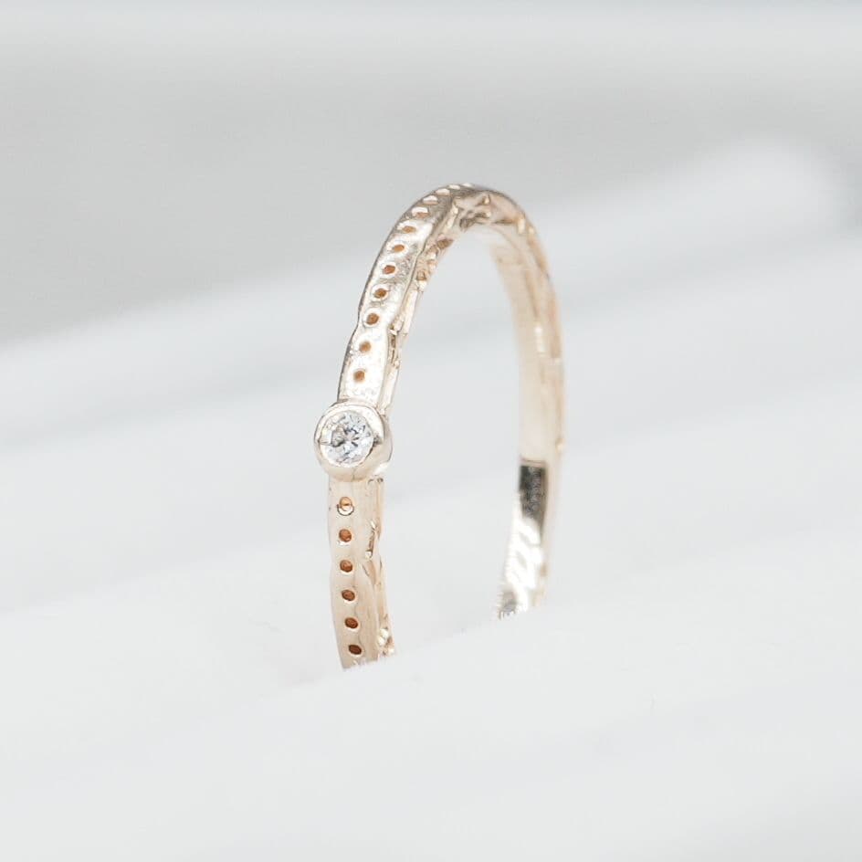 agete アガット K10 ダイヤモンド ピンキーリング