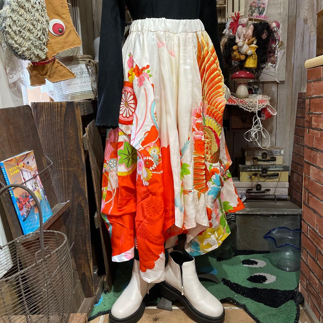 レオさま❣️ 専用子供着物リメイク 変形ワイドパンツ