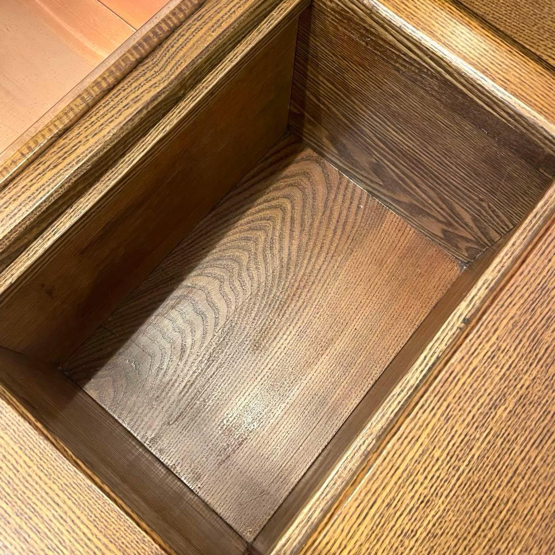 【美品】高級囲炉裏座卓 火鉢テーブル 座卓 銅火入れ付 無垢 レトロモダン