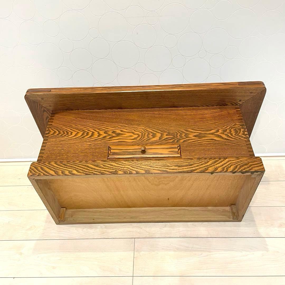 【美品】高級囲炉裏座卓 火鉢テーブル 座卓 銅火入れ付 無垢 レトロモダン