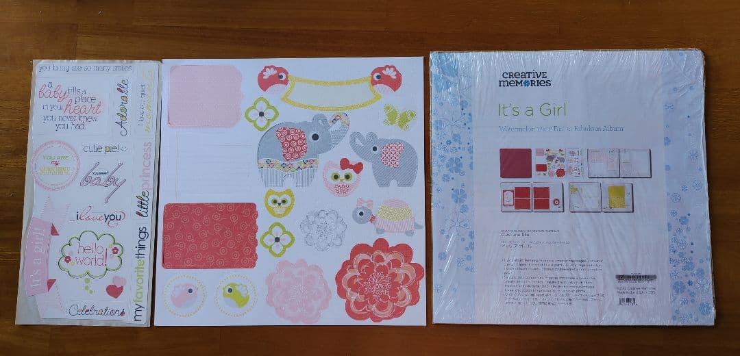 クリエイティブメモリーズベビーガールアルバムセット等とデザイナーペーパー2セット