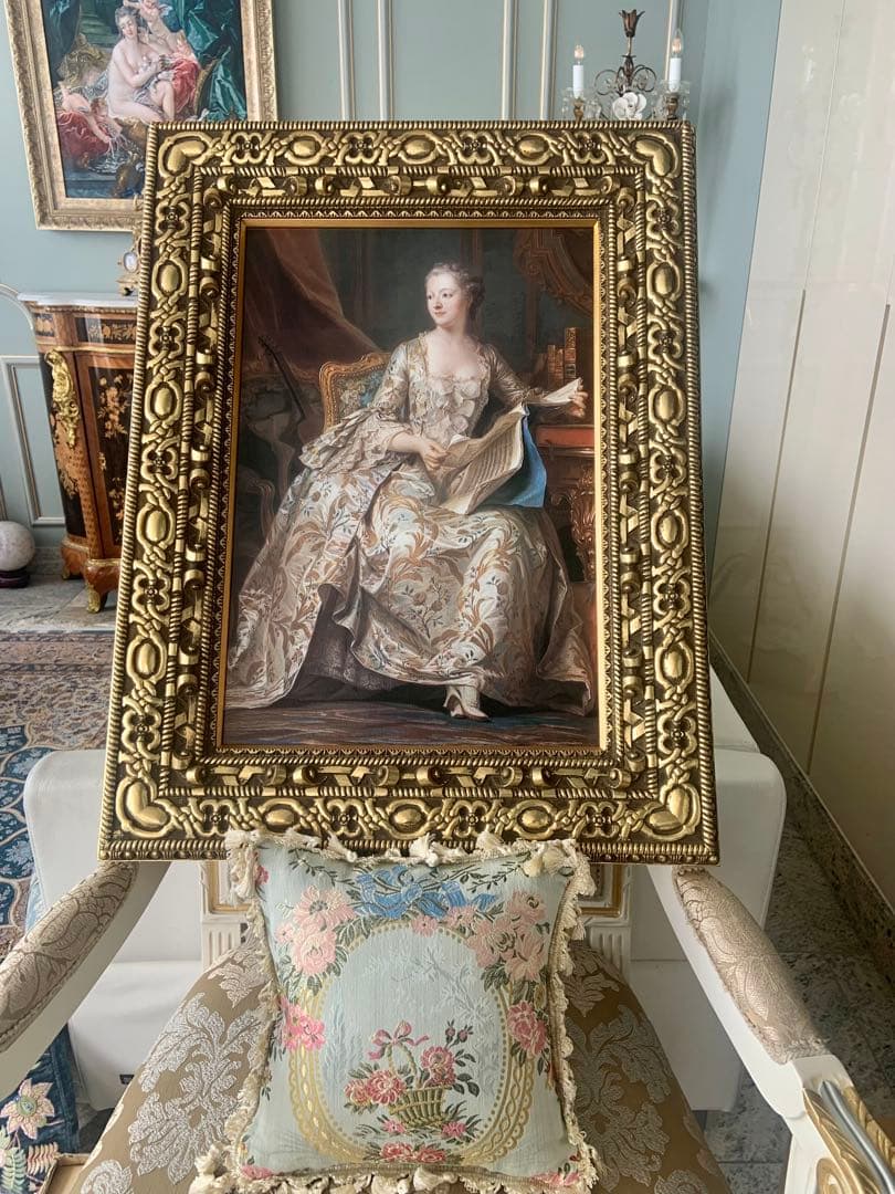 【名画複製】ポンパドゥール夫人肖像画 François Boucher作 大額装