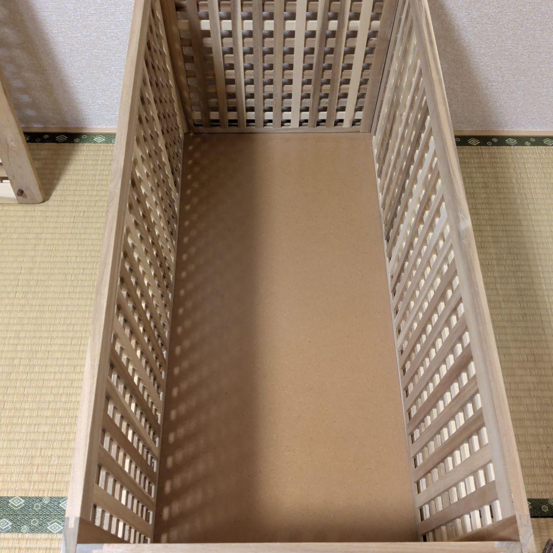 イケア　IKEA　リビングテーブル 収納付き　アカシア材　98x50 cm