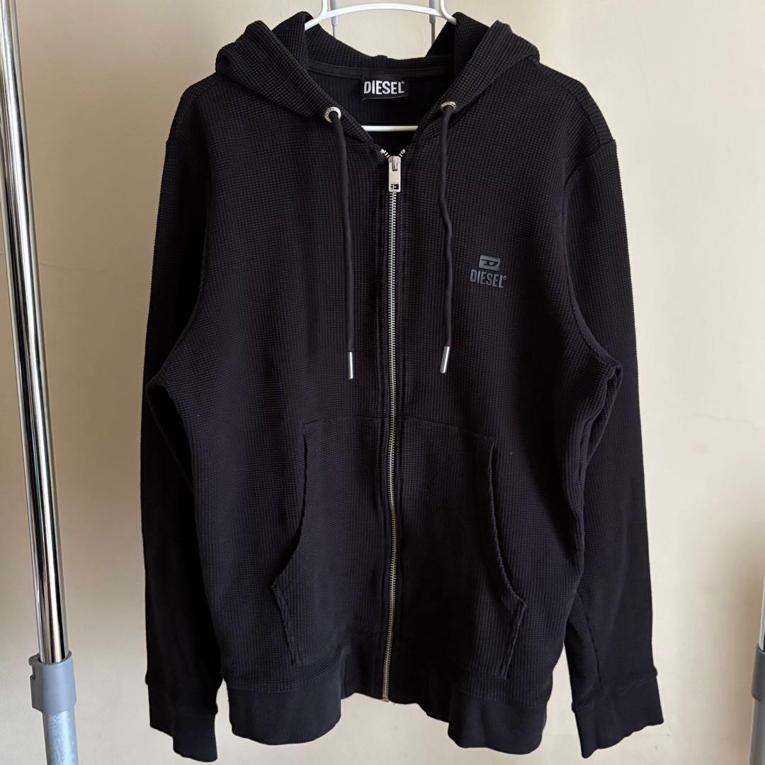 ひ*ち様 DIESEL サーマルジップパーカー ブラック L ディーゼル A00