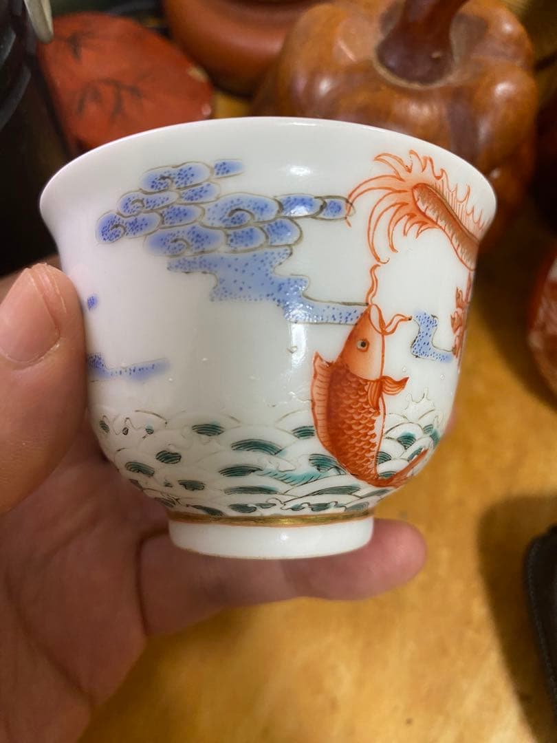 中国美術 茶杯 粉彩 清代 茶道具