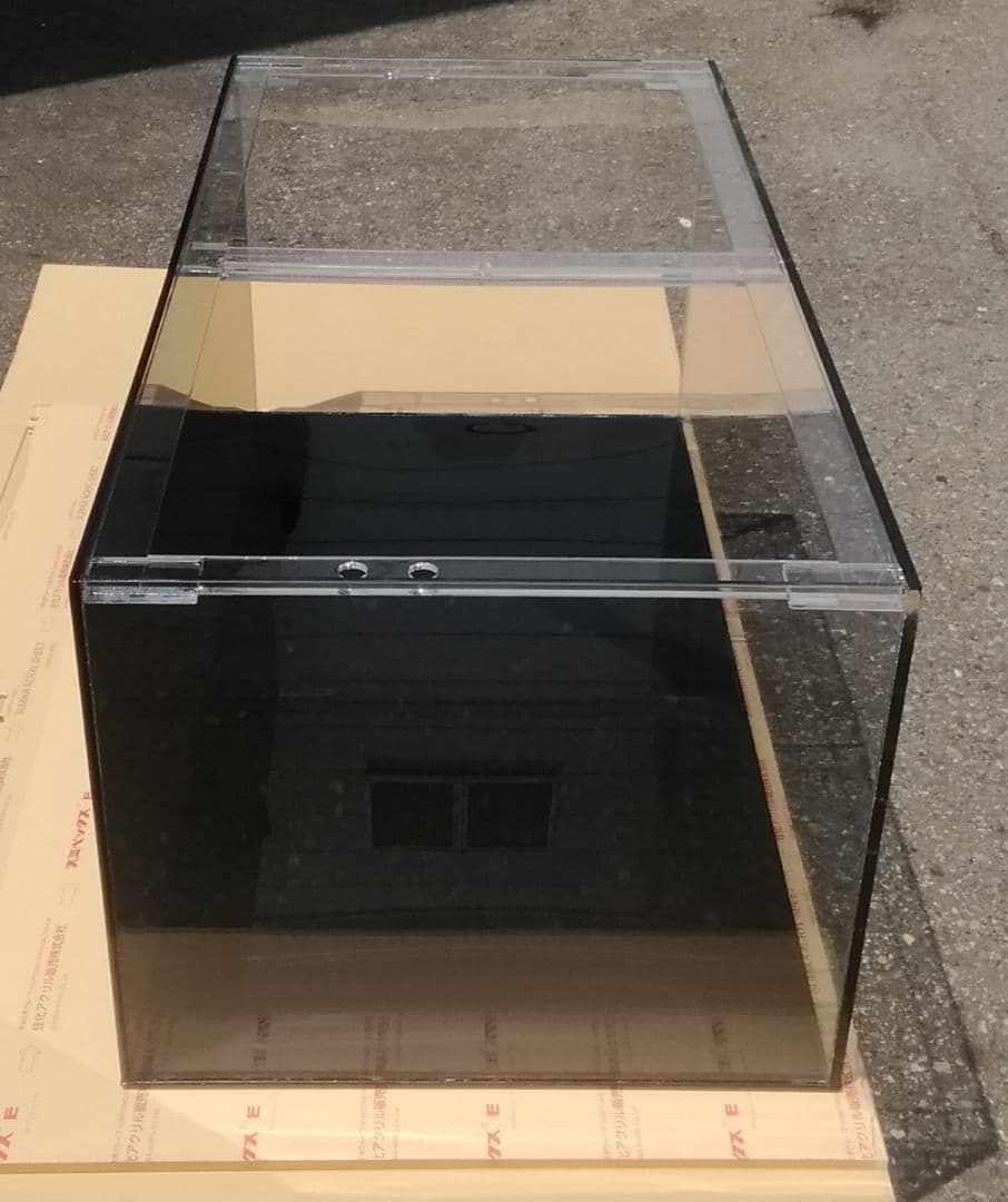 アクリル水槽 二面黒 W1200 D600 H450 ワンオフ 佐川急便発送