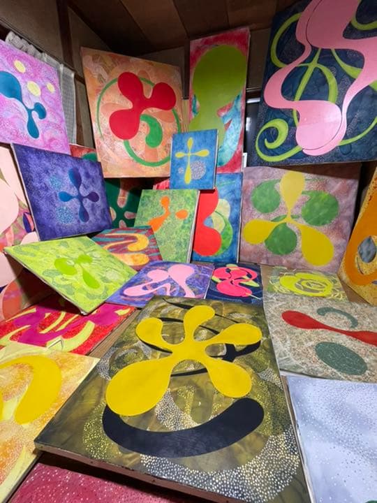 油絵　現代アート　Kumori   作者　あんどうまさひろ　油彩画