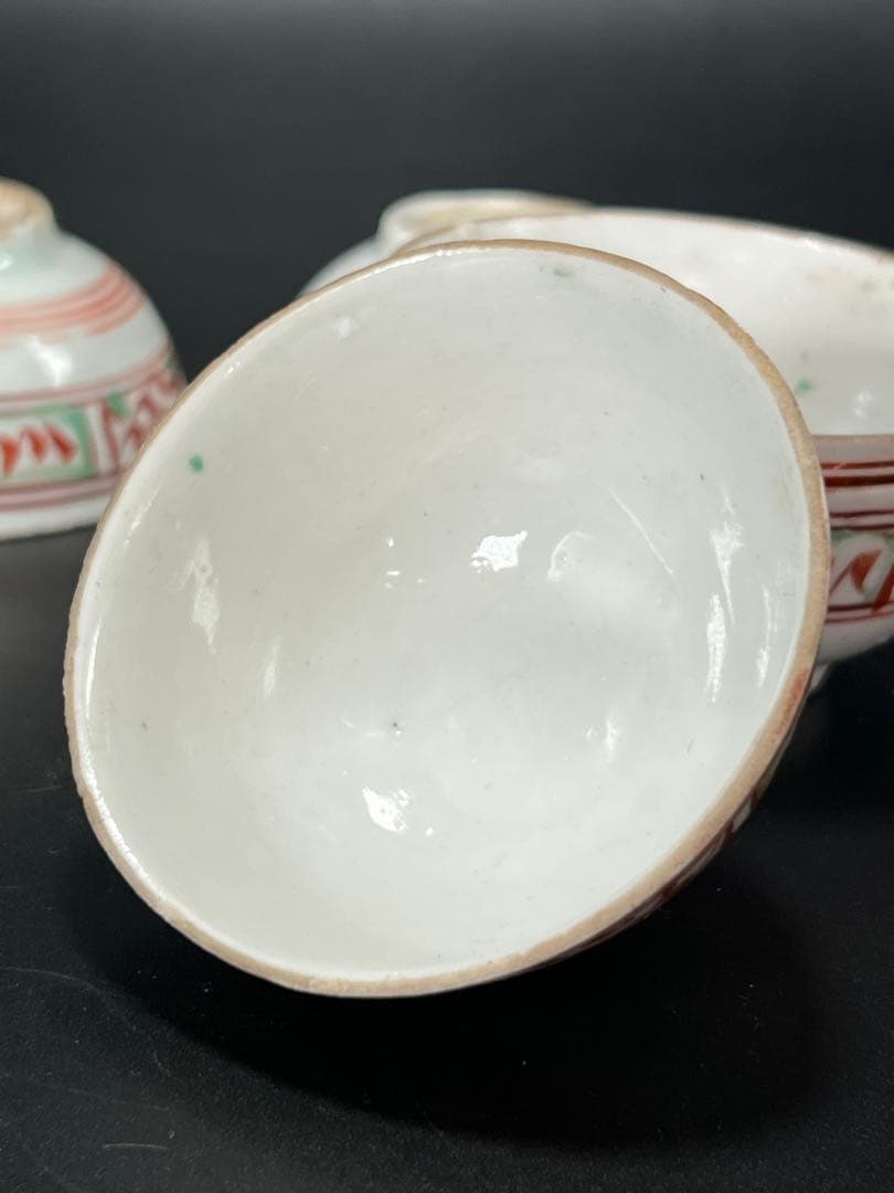 中国明朝時代　赤絵小碗5客 BL2-6