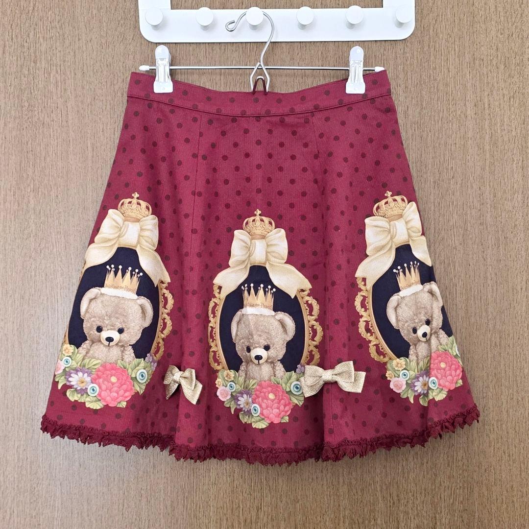 ALICE and the PIRATES くまキング柄スカート レッド