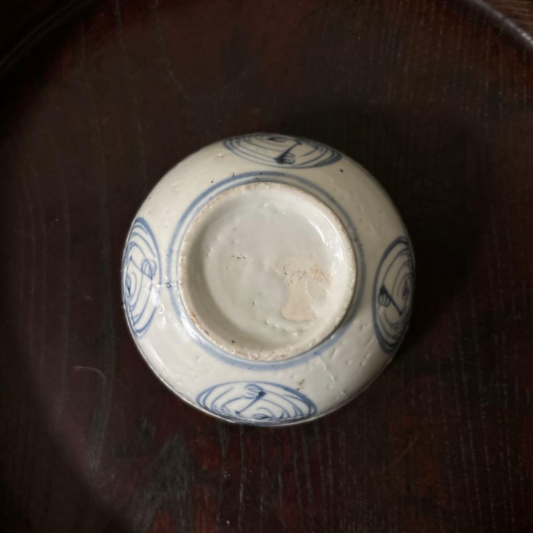 古伊万里丸文染付　茶碗1点　湯呑み　くらわんか　江戸時代　白磁　検:白洲正子李朝