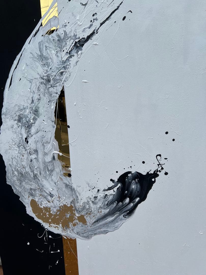 原画/大きい/絵画/アート/抽象画/モダン/ホテル/ブラック/ホワイト/ゴールド