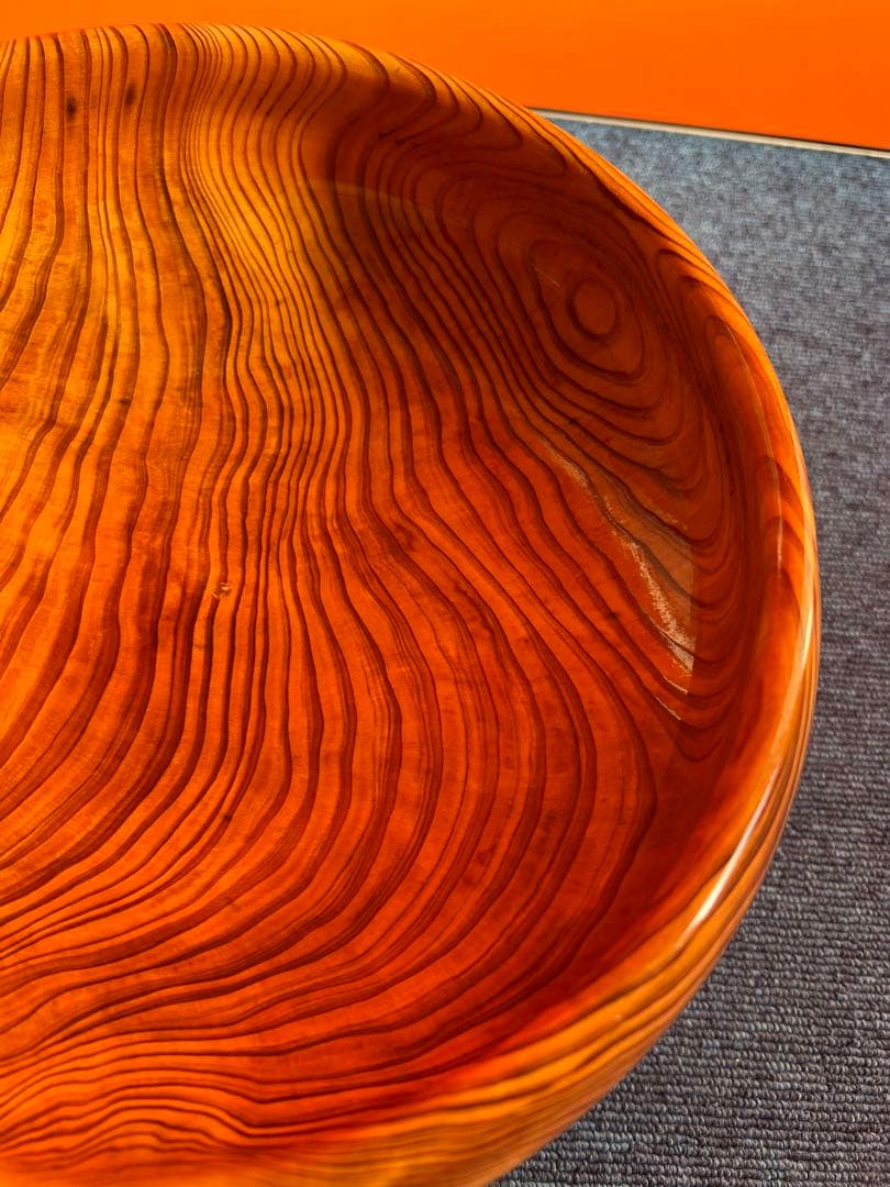 1094 屋久杉 菓子器鉢　フルーツ鉢 高台付き　未使用