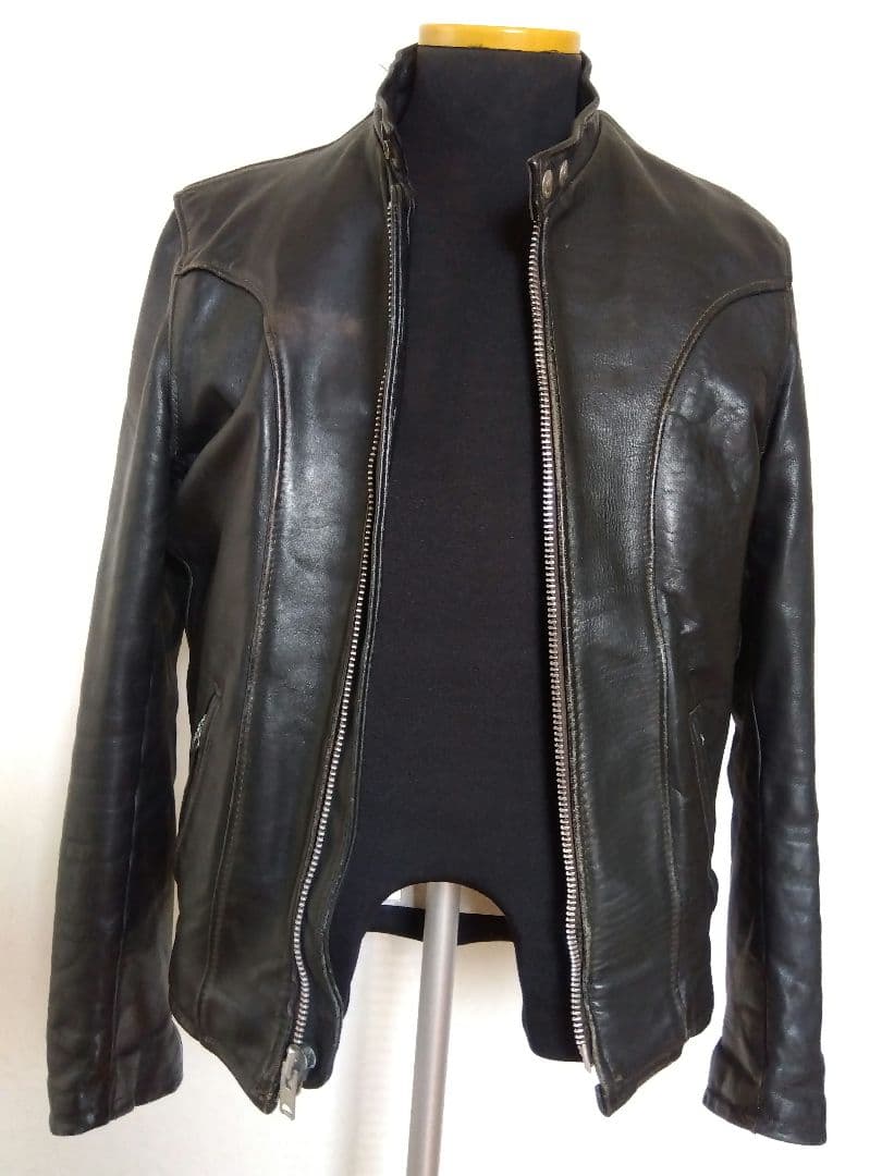 Schott vintage 牛革 シングルライダース ボアインナー付き 38