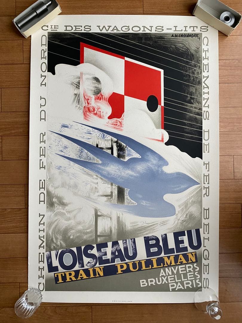 【送料無料】カッサンドル ポスター ワゴン・リッツ（ロワゾー・ブルー）未使用