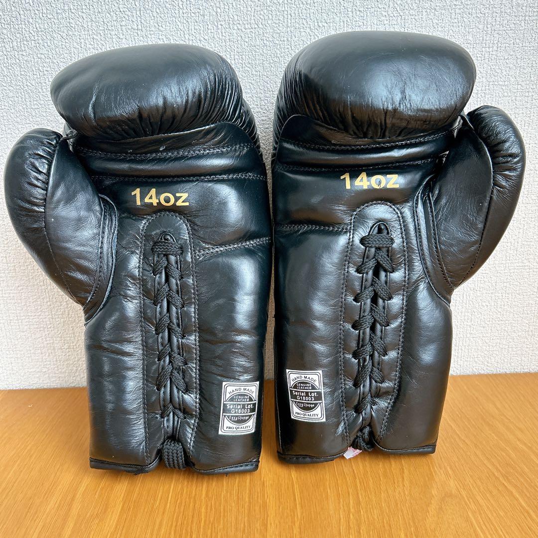 ❣️訳あり❣️ボクシンググローブ 14オンス 14oz ブラック 紐付き 牛革