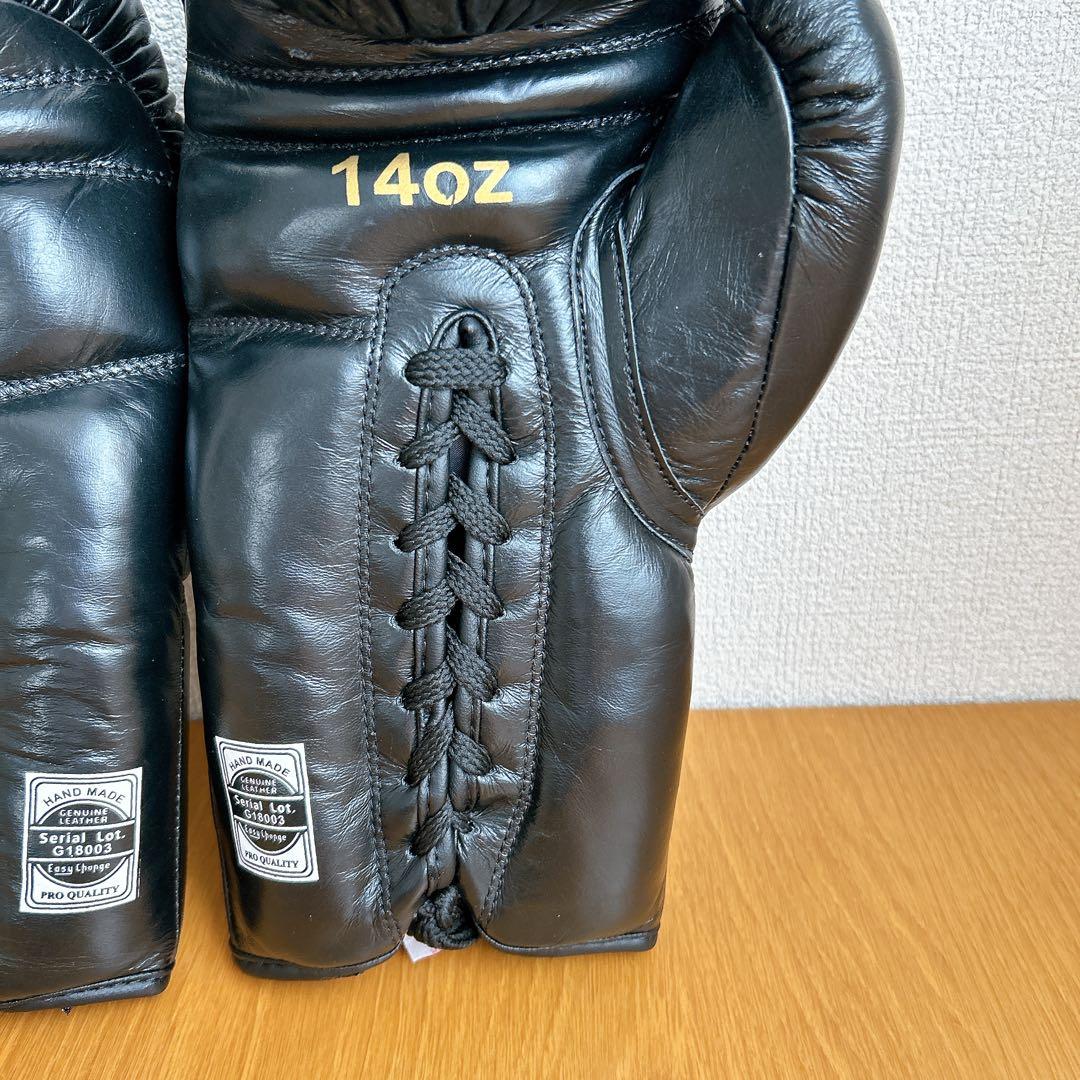 ❣️訳あり❣️ボクシンググローブ 14オンス 14oz ブラック 紐付き 牛革