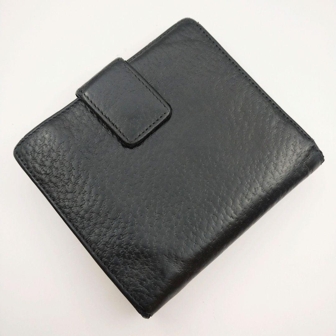 GUCCI 二つ折り財布 インターロッキング シェリーライン GG金具 黒 本革