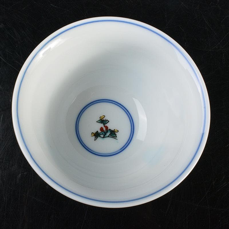 九谷焼　堀江青光作　色絵唐子文　波出茶碗　10客　共箱　V　6261