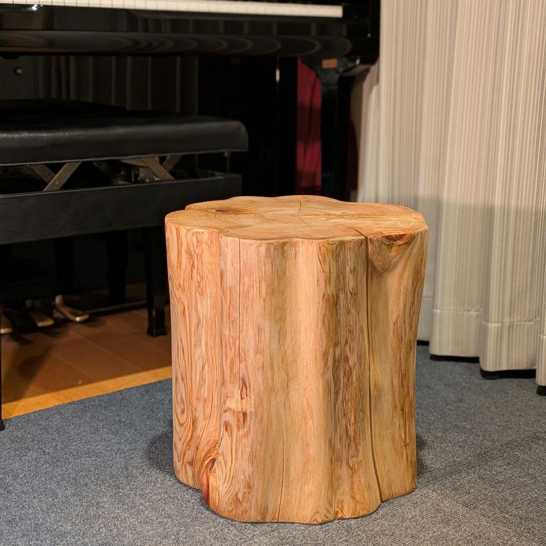 天然ヒバ　大型　切り株　丸太　椅子　スツール　テーブル　高さ約40.5㎝