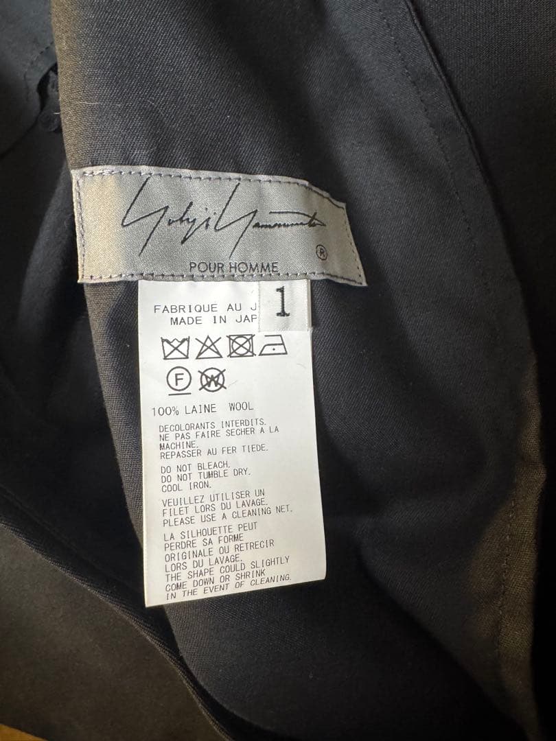 今期 試着のみ未使用 ヨウジヤマモトプールオム ドレープパンツ ウールギャバジン