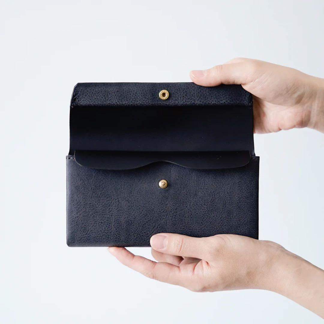 新品未使用 SAFUJI ミニ長財布（ホック） グレイブラック