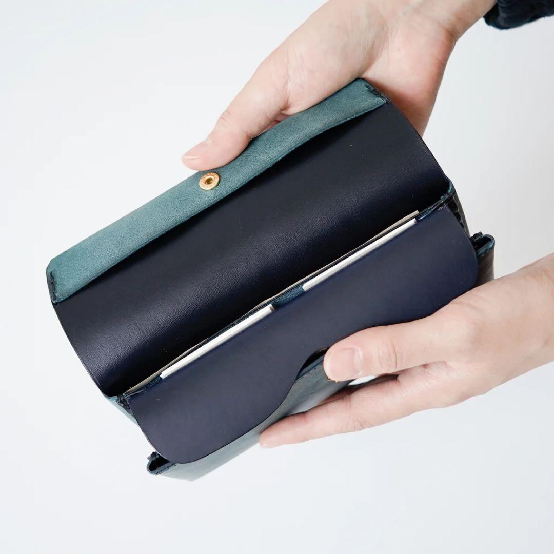 新品未使用 SAFUJI ミニ長財布（ホック） グレイブラック