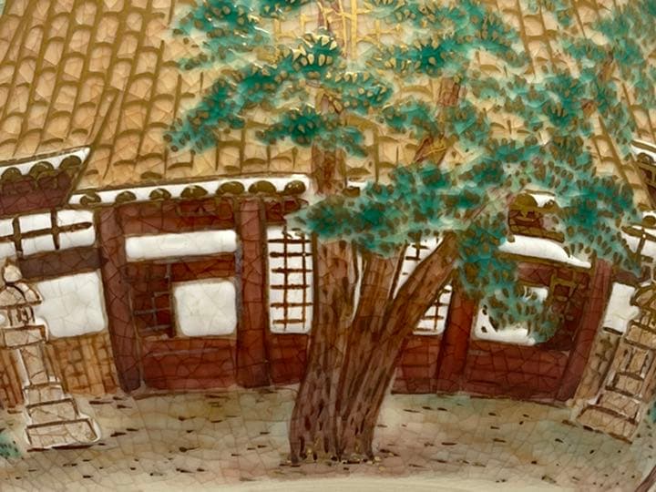 杉田祥平　清閑寺窯　色絵嵯峨野巡り画　茶碗　共箱　新品未使用　無傷