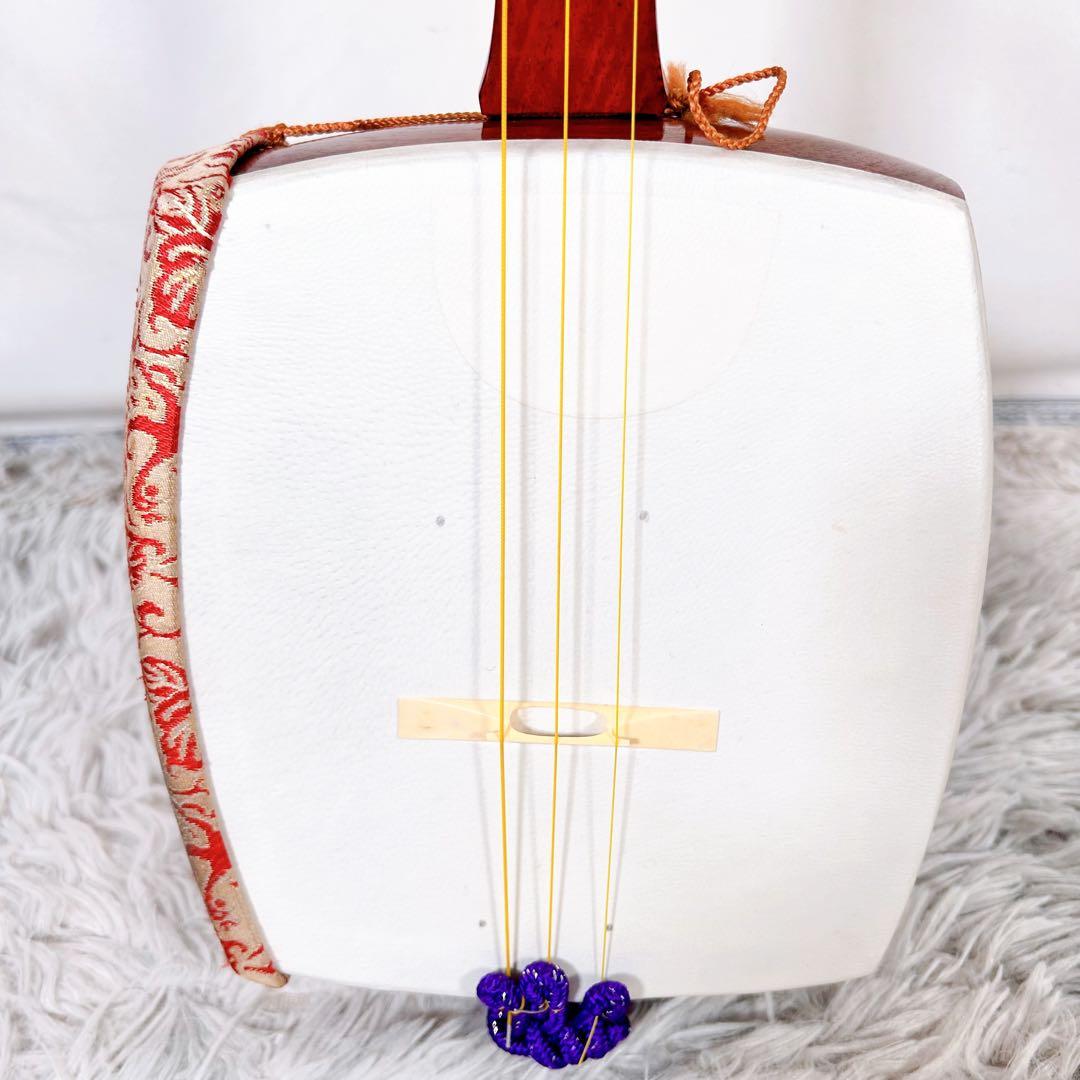 【希少】長唄三味線　細棹　花梨　丸打胴　天神欠けなし　皮破れなし　合金