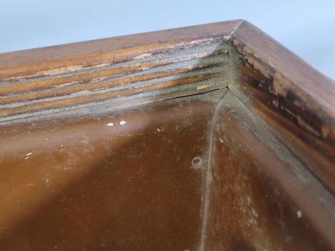 DT597 侘び寂び 古材 舟板 四方 火鉢 五徳付 古民具