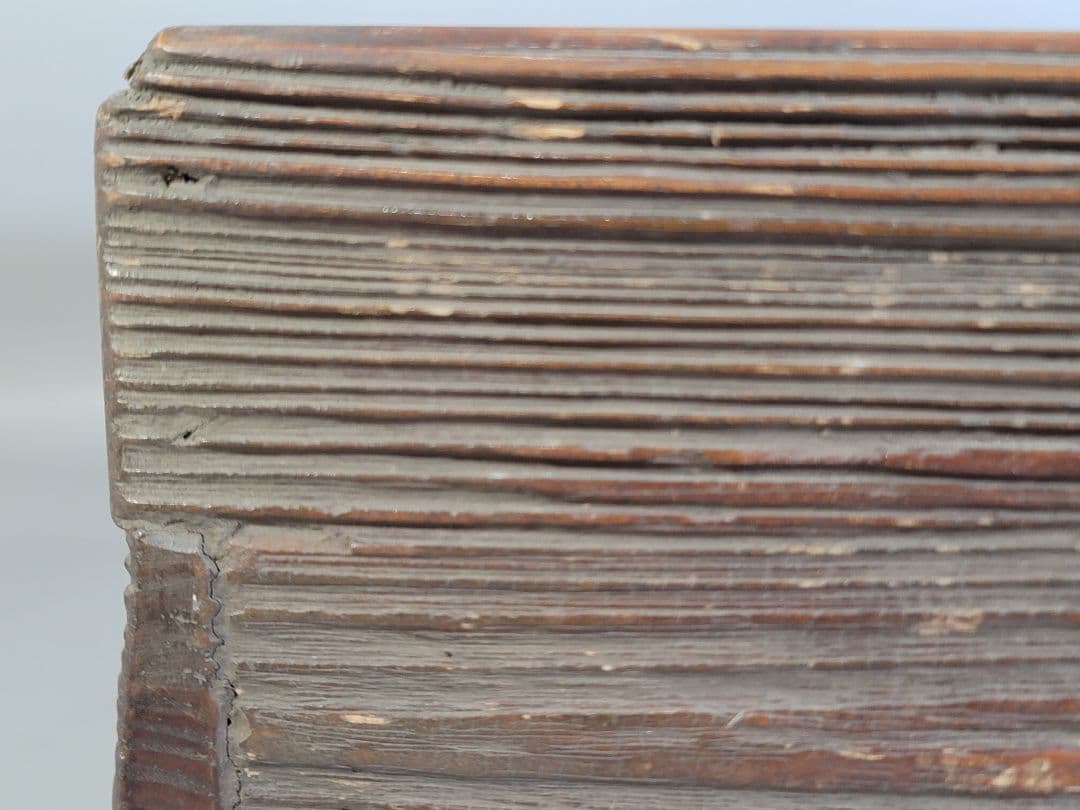 DT597 侘び寂び 古材 舟板 四方 火鉢 五徳付 古民具