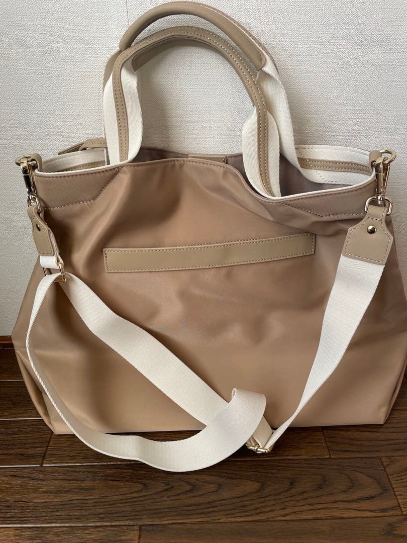 ストライプハンドル ナイロン 2way トートバッグ A4対応