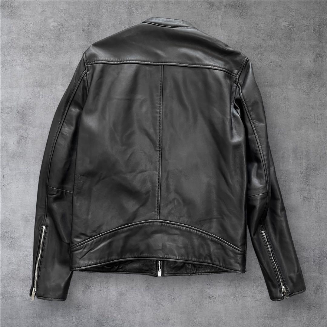 【美品】 ユナイテッドトウキョウ シングル ライダース ラムレザー L ブラック