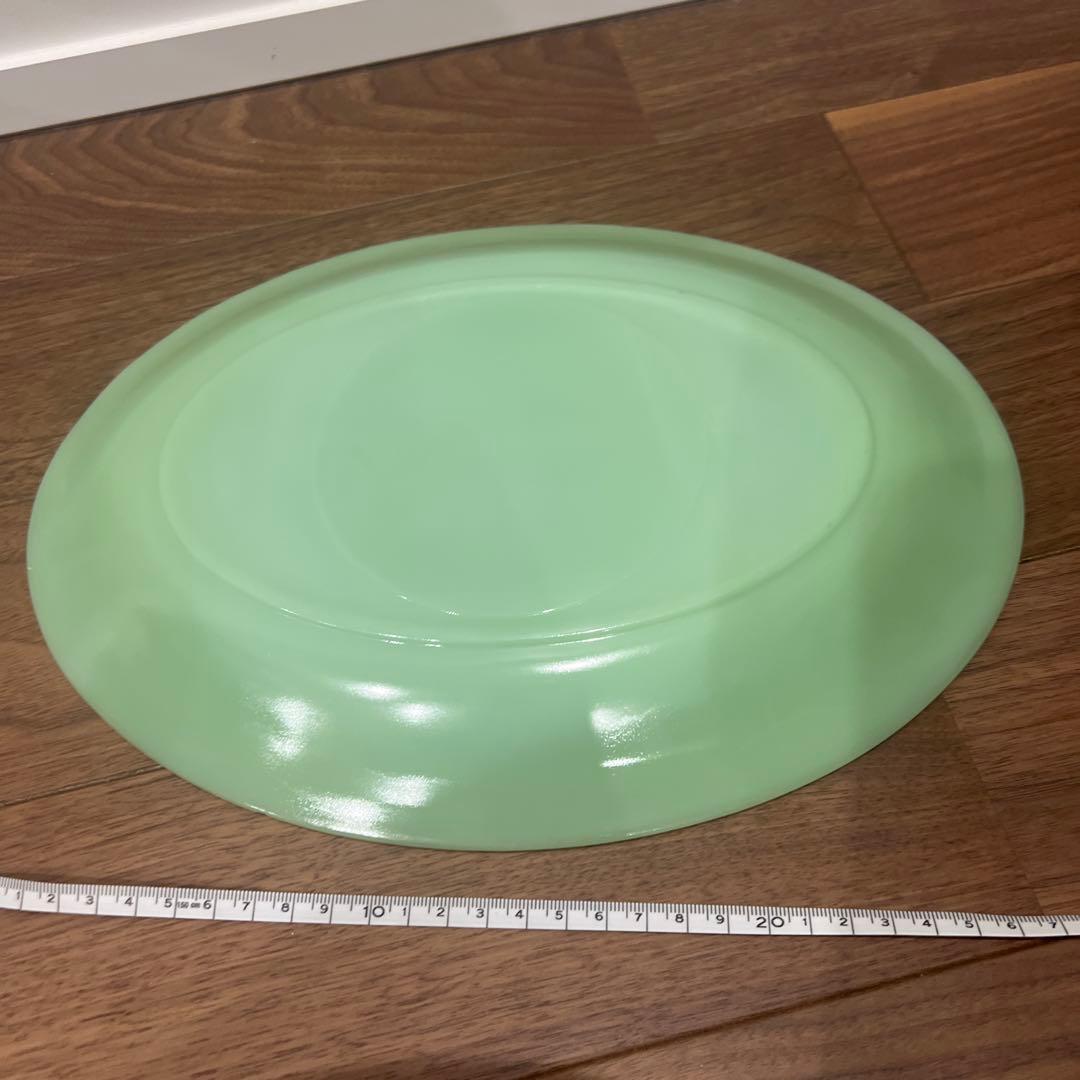 ファイヤーキング　ジェダイ　ミントグリーンの楕円形ガラス皿